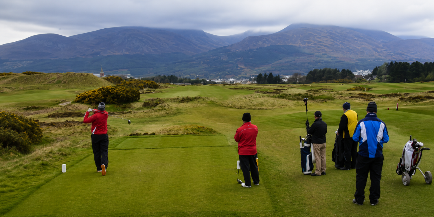 The 18th tee at Royal County Down — nearly time to wake up from the ultimate golf dream…